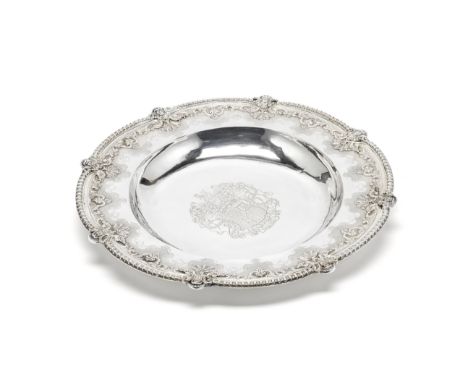 A silver basin / sideboard dishwith cancelled hallmarks and LAO case number, with 800 standard marks for London 2019Shaped-ci