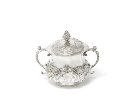 A Charles II silver cup and covermaker's mark 'TM', probably for Thomas Manwaring (see Mitchell p.547), London 1671The body a