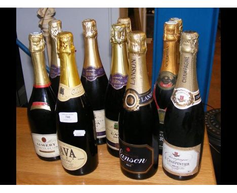 Ten bottles of sparkling wine 