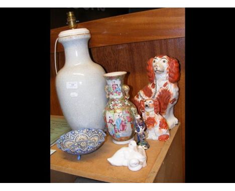 Collectable ceramics including Nao ducks and Oriental vaseCONDITION REPORTThe pictured lamp is actually a vase with light ins