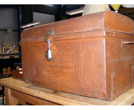 A large metal trunk