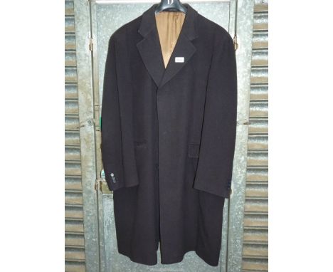 `A Marks and Spencer 'Collezione' wool and cashmere gents overcoat in black, size XXL, chest 47-49".