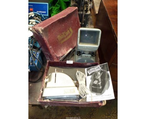 A Zeiss Ikon Moviscop 16mm Cine film Viewer a/f together with a boxed MiniCine Projector, a/f.
