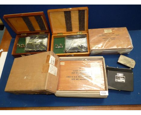 Five 14A Camera Aircraft G.G.S. Recorder units, 4 in fitted wooden boxes, a/f. These are understood to be Gyro Gunsight Camer