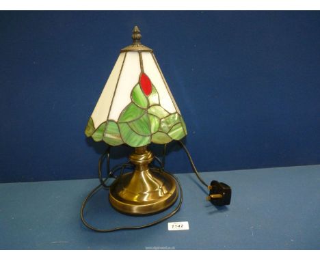 A Tiffany style lamp, 16" tall.
