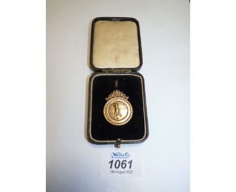 An 18ct gold Winners Medal for the best scratch score over 36 holes at the Artisan Golfers Association Annual Tournament 1927