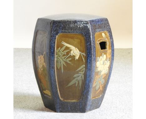 An oriental ceramic barrel garden seat, 50cm