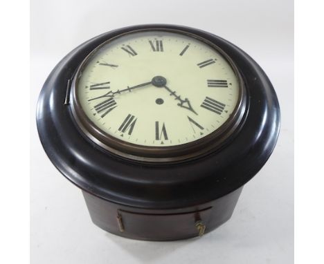 An antique style dial clock, with a fusee movement, 31cm diameter