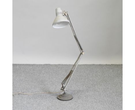 A mid 20th century grey painted metal angle poise machinist's light