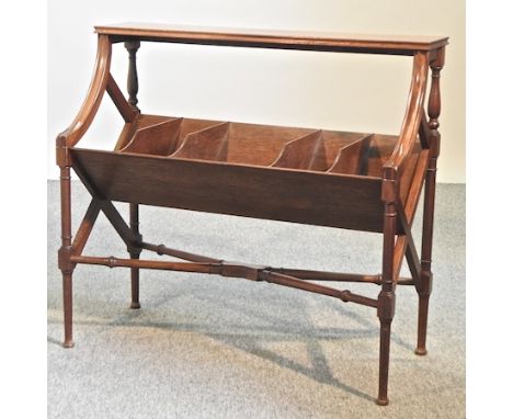 A reproduction mahogany book trough, 93cm