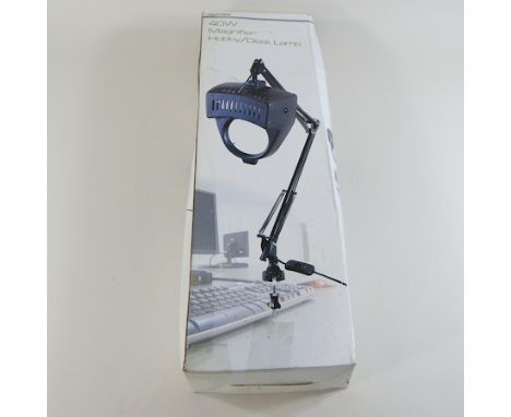 A table magnifier lamp, boxed