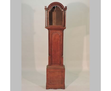 An 18th century oak longcase clock case, 201cm high