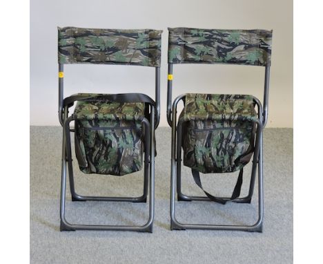 A folding hunting stool, together with another