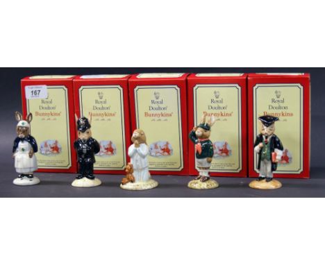 Five boxed ceramic Royal Doulton 'Bunnykins' figures 