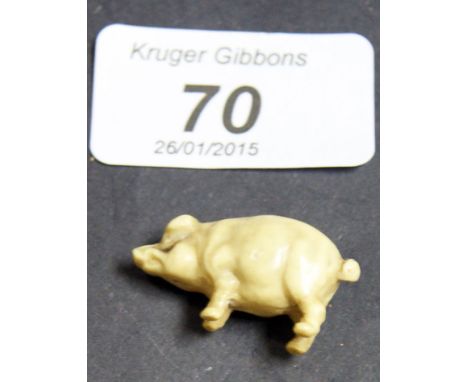 Early carved ivory netsuke of a boar