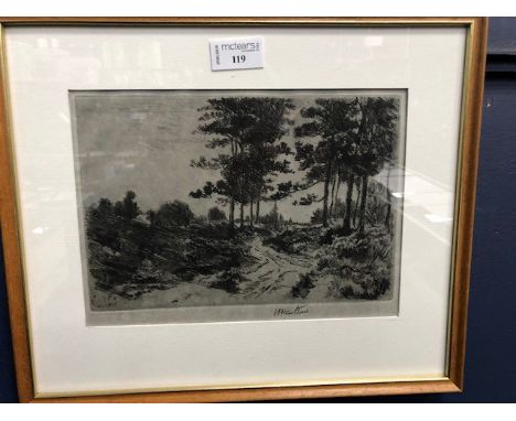 JOHN POSTLE HESELTINE (BRITISH 1843 - 1929), SHORNHILL WOOD etching, signed in pencil; initialled and dated 1915 in plate 16c