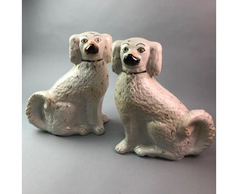 PAIR OF WALLY DOGS, 32cm high, along with a Carlton Ware Martell Brandy advertising figure and a vintage Monopoly game