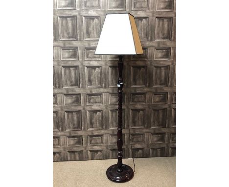 REPRODUCTION STANDARD LAMP, with cream shade