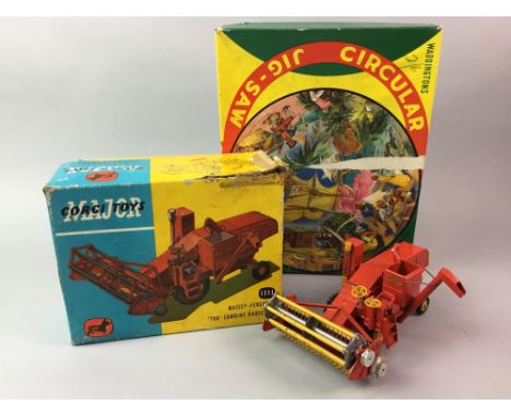 CORGI TOYS MASSEY-FERGUSON "780" COMBINE HARVESTER, in box; along with a collection of vintage toys and puzzles including an 