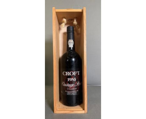 A boxed bottle of Croft 1985 vintage port 