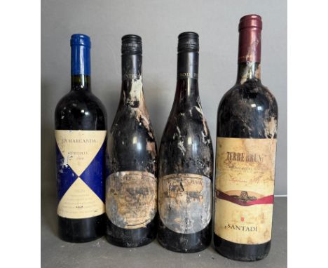 Four bottles of red wine a Ca'Marcanda Promis 2008, two Croix De Chaintres and a Terre Brune Samdadi 2011