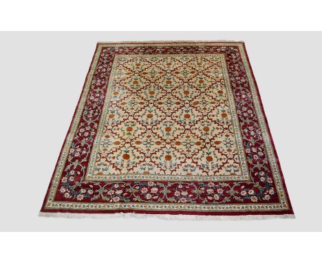 Decorative Kashmir carpet, north India, last quarter 20th century, 10ft. 4in. x 8ft. 3in. 3.15m. x 2.51m. Few surface marks a