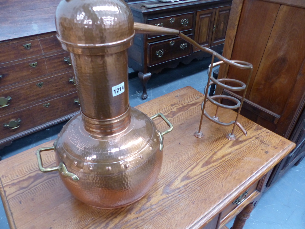 A vintage copper still