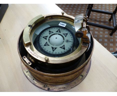 12" diameter ship's compass Bergen Nautik.