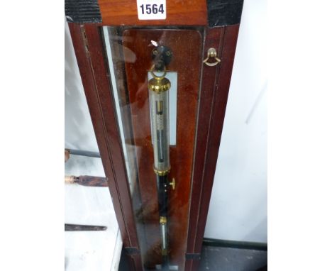 A good early 20th.c.mahogany cased scientific laboratory stick  barometer signed Pastorelli & Rapkin Ltd, London. case 130cms