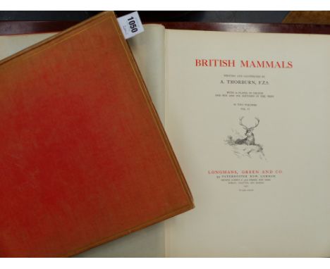 BOOK: Thorburn (Archibald).  British Mammals. 2 vols with 50 colour plates.  First Limited Edition 52/155.  Longmans 1920. Fo