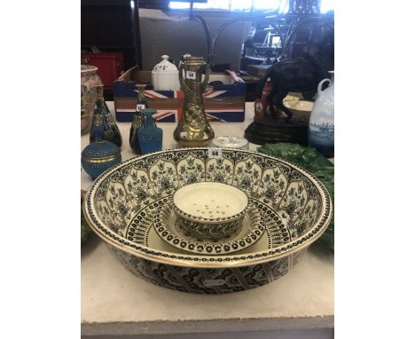 A Wedgewood 19th century wash bowl and soap basin plus one a.f