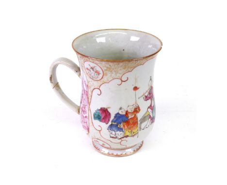 A Chinese Export mug, Qianlong, circa 1770, decorated with figures playing musical instruments in a landscape, 16cm high.