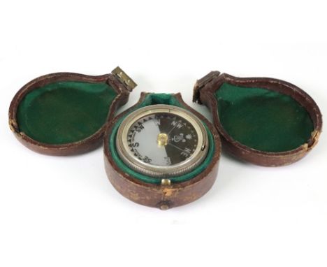Singer's Patent: a plated drum cased combined compensated pocket barometer and compass, with silvered, mother of pearl and bl
