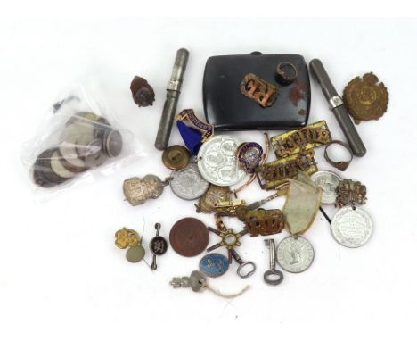 A First World War silver 'The Buffs' sweetheart brooch, Birmingham 1916, silver A.R.P badge, Royal Engineers cap badge, Victo