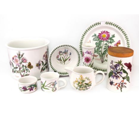 A large collection of Portmeirion Botanic Garden pattern china, including a tea and dinner service, kitchen storage jars and 