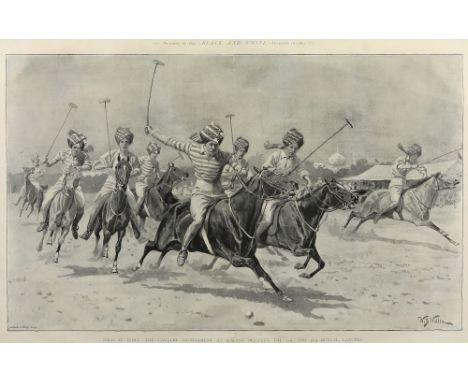 After William Barnes Wollen, Polo in India - The Cavalry Tournament at Sialcot between the 11th and 18th Begal Lancers, black
