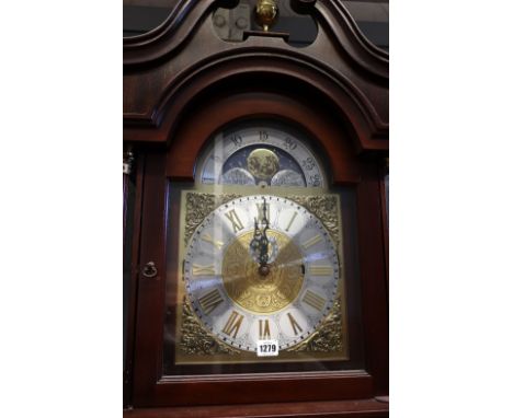 Richard Broad: a reproduction George III style mahogany brass mounted and inlaid "Royale" longcase clock, circa 1994, with mo