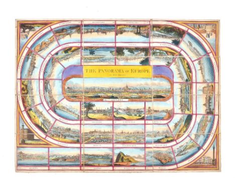 Wallis J & E, The Panorama of Europe, A New Game, published Nov. 1st 1815 London & Sidmouth, a hand coloured engraved folding