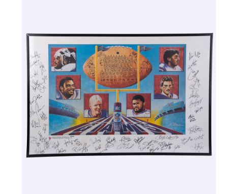 This amazing artwork honors the legacy of the New York Giants in their victorious 1986-1987 season. This framed lithograph is