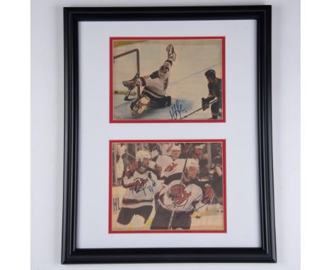 Celebrate the 2000 New Jersey Devils' Stanley Cup winning season with this matted and framed set of autographed newspaper pho