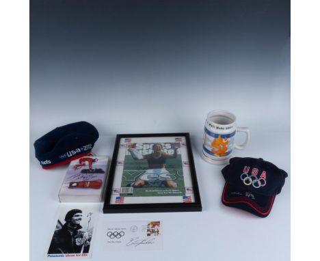 This collection includes a Brandi Chiastain autographed issue of Sports Illustrated with COA, a Mark Spitz hat and picture, a