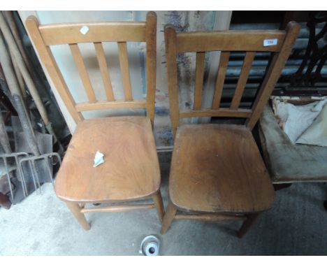 Two vintage school chairs