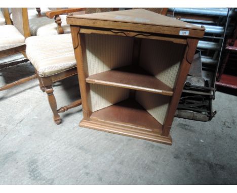 A modern oak corner shelf