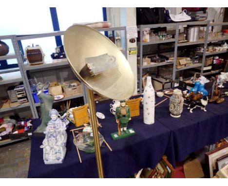 Brass standing lamp/uplighter. All electrical items in this lot have been PAT tested for safety and have passed. This does no