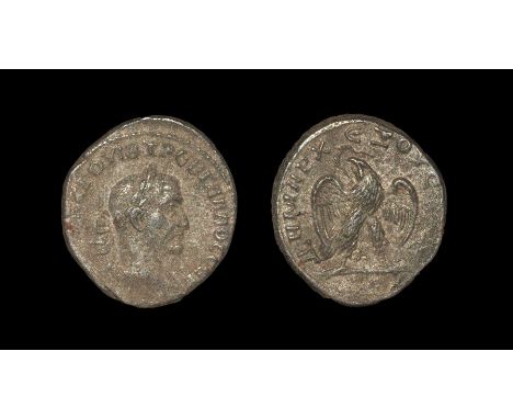 251-253 AD, Antioch mint.. Obv: AYTOK K G OYIB TREB GALLOC CEB legend with laureate, draped and cuirassed bust right, seen fr