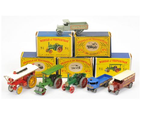 Matchbox Models of Yesteryear boxed early group to include Y1 Alchin Traction Engine - Angled unpainted treads, Y4 Sentinel S