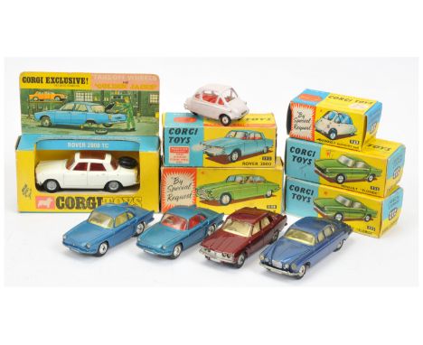 Corgi 1960's issue British &amp; European Cars - Including (1) 2 x 222 Renault Floride; (2) 233 Economy Car; (3) 238 Jaguar M