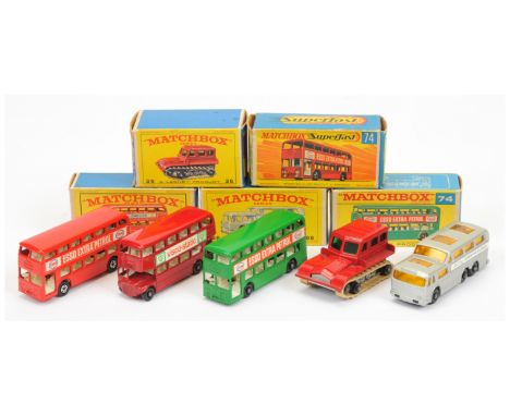 Matchbox Regular Wheels Group of Late 1960's Issue Models - (1) 5d London Routemaster Bus with BP Visco-Static labels &amp; f