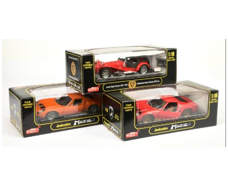 Anson Group of 1/18th Scale Cars - Including 2 x Lamborghini Miura and Caterham Super Seven 1973 on - Near Mint to Mint in Ex