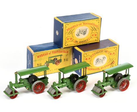 Matchbox Models of Yesteryear Y11 1920 Aveling and Porter Steam Roller group (1)&nbsp; mid-green, black roof supports, black 
